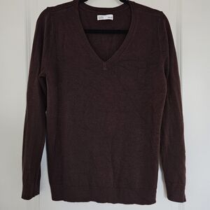 Croft & Barrow Deep Maroon V-Neck Sweater